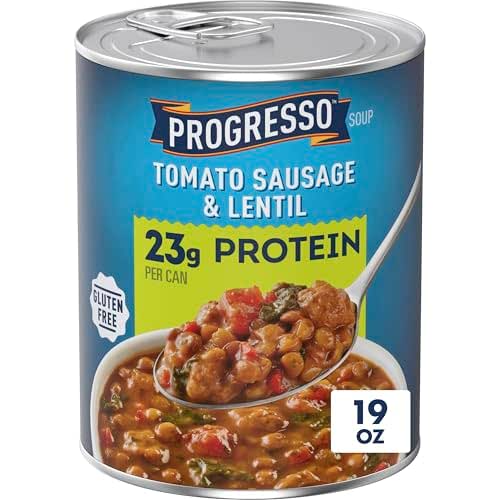 Progresso Protein Tomato Sausage and Lentil Soup, Gluten Free Canned