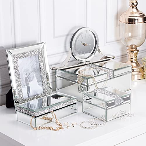 Timetrace Large Diamante Glass Jewelry Box Jewelry Organizer Storage Decorative Box Organizer For Women Girls Luxurious Gift thumb #6