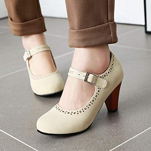 Caradise Womens Vintage Mary Jane Shoes Block Heel Ankle Strap Pumps3