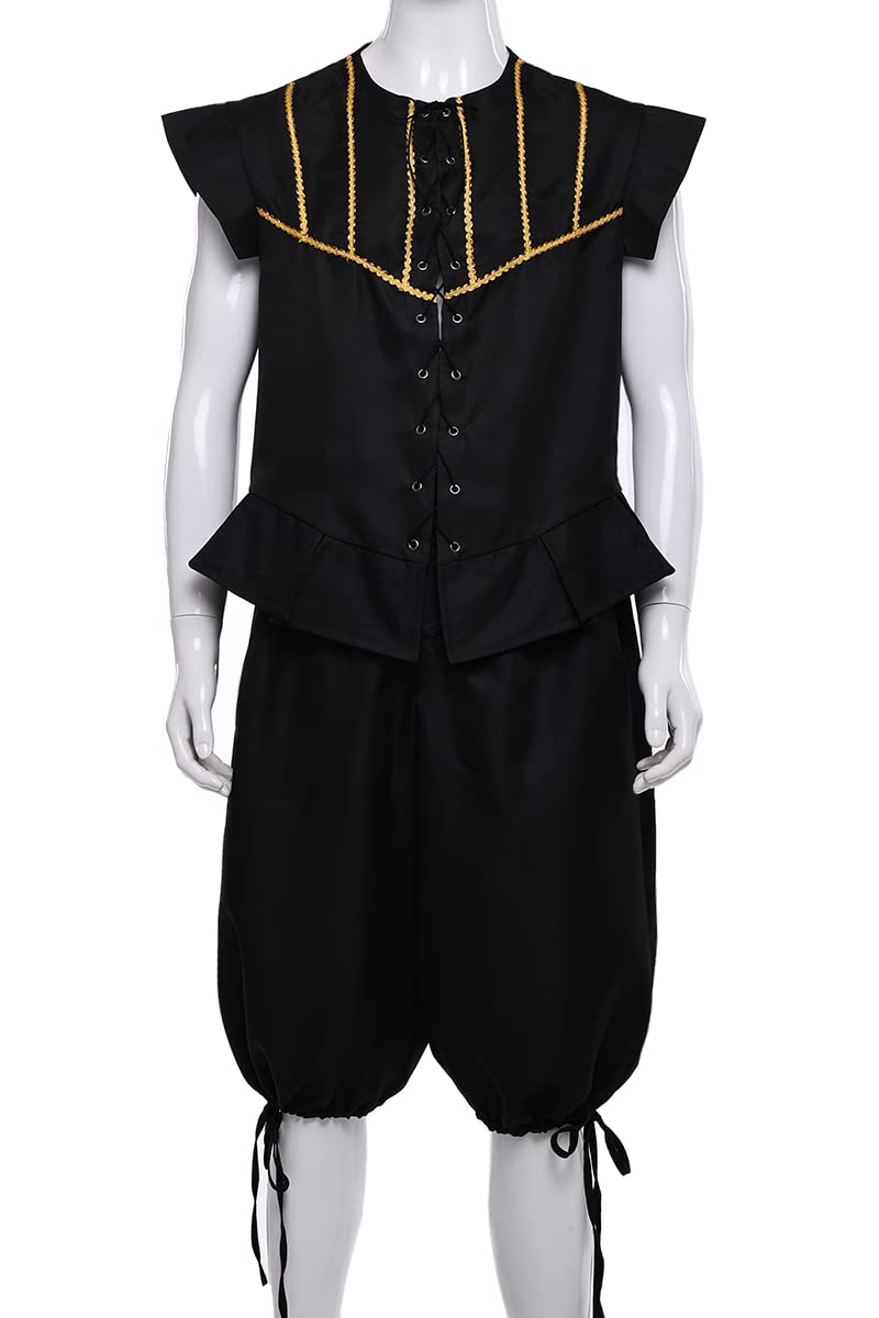 BPURB Costume de Pirate Steampunk pour Homme Gilets avec Pantalon Déguisement Pirate Renaissance Médiévale Halloween Costume