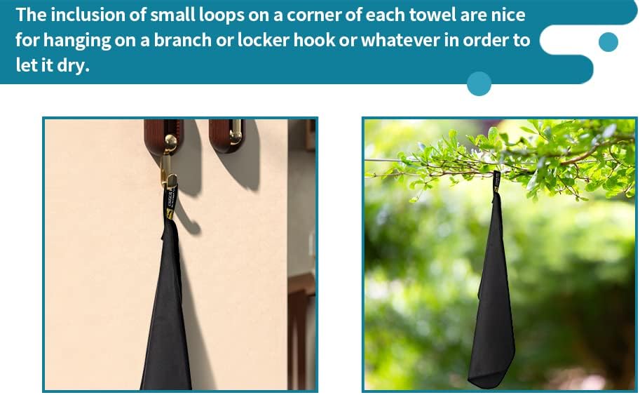 Miniatura 6 de Paquete de 2 toallas de microfibra de secado rápido, ligeras y compactas para playa, viajes, yoga, deportes, campamento (grande (30 x 60 pulgadas) +