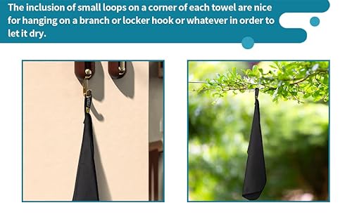 Cheer Mic 2 Pack Microfiber Fast Drying Towel - Lightweight&Compact For Beach, Travel, Yoga Sports, Camping (Large (30"X60")+Small (12"X25"), Black) #TOP5