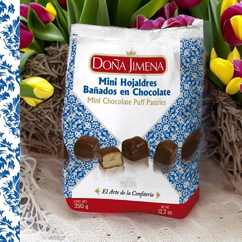 DOÑA JIMENA – Blätterteigplätzchen mit Milchschokoladenüberzug, höchste Qualität, typisches Weihnachtsgebäck, handwerklich hergestelltes Rezept, 350 g