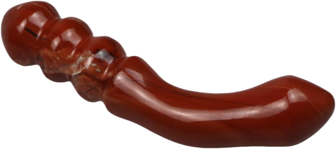 Natural Red Jasper Crystal Yoni Wand 7 Inches Healing Stones for Women Energy Healing Spiritual Gifts Reddish Brown
