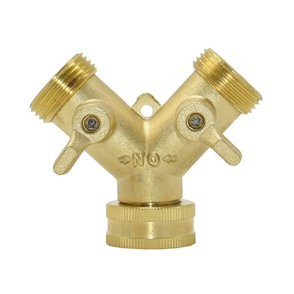 Btgpmwld Women's Style A Hose Splitter 2 Way, Brass 3/4 In To 2-Way 5/8 In Nipple Male Y Garden Hose Splitter