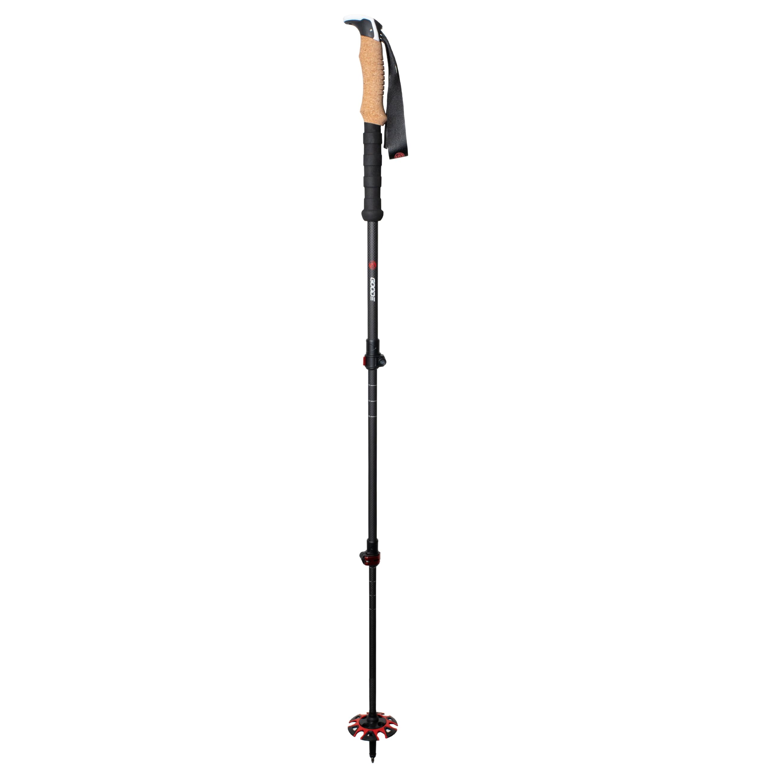 Goode Carbon Peak Backcountry Trekking Poles, 428g, 25-54 in Height Range, 2-Stage Adjustable