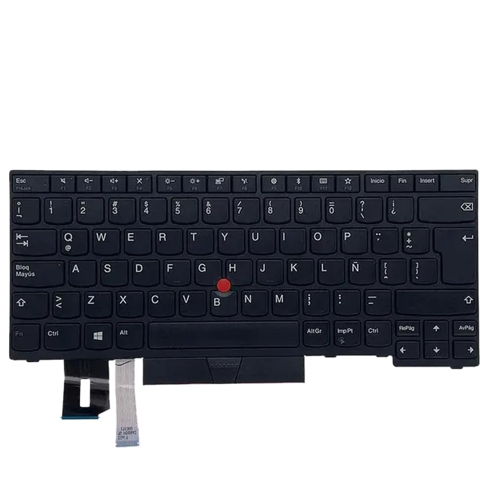 Teclado compatible con portátiles L380 L390 L480 T480s T490, distribución latina color negro