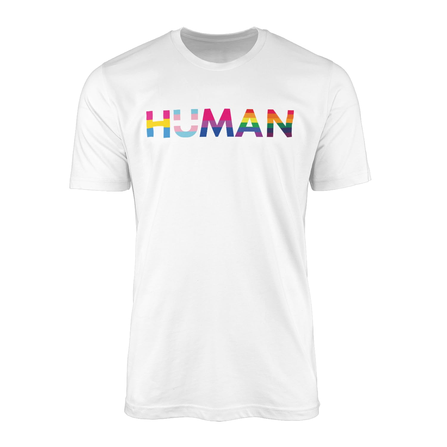 Smartypants Unisex White Pride Human T-Shirt Top Tee - Lgbt Flag Rainbow Lesbian Gay Bisexual Non-Binary Lgbtq Gift Present (2Xl, )