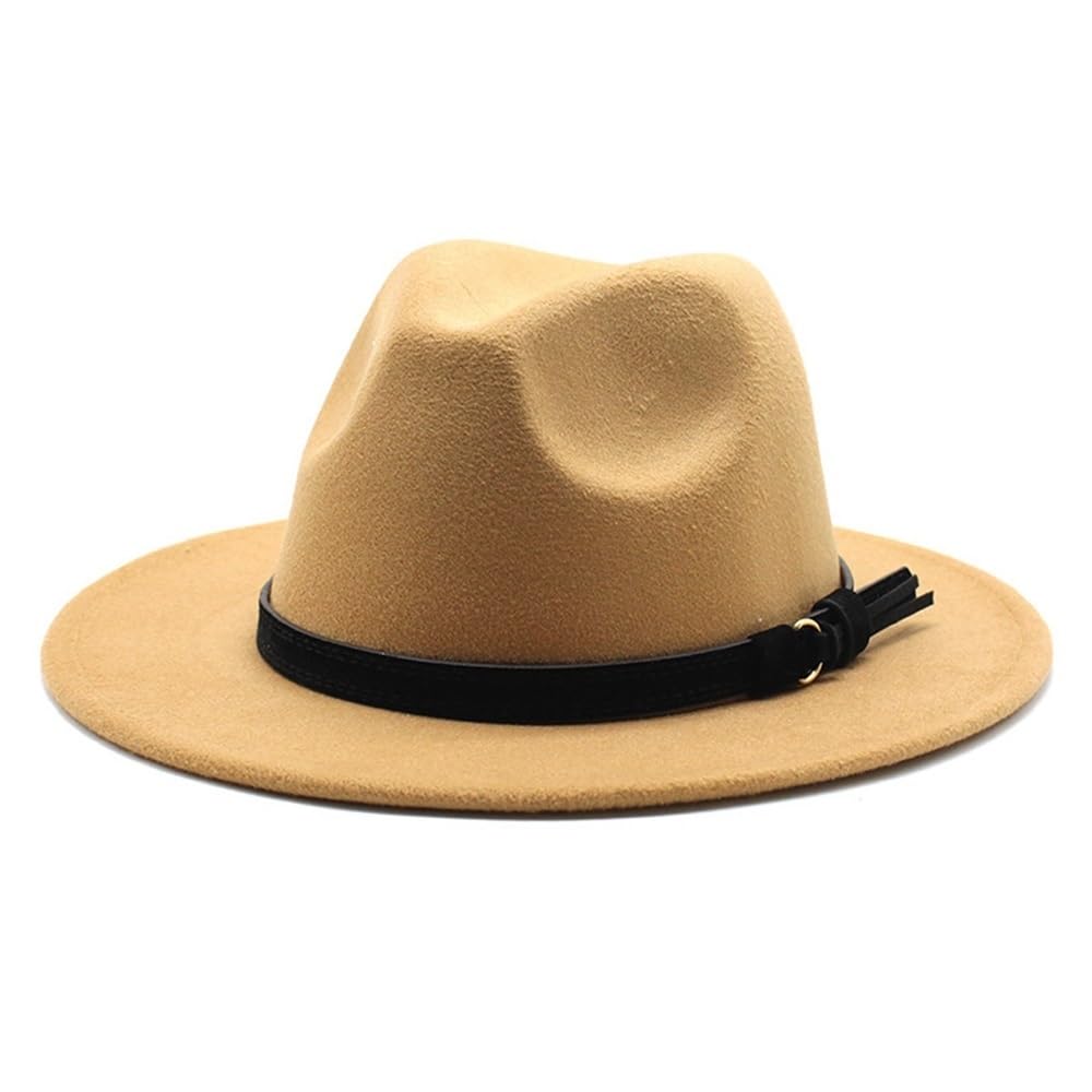 Tan Trilby Fedora Hat with Wide Band NEW Wide Brim Fedora Hat Western Hat Trilby Cuban Sun Cap Panama  main image 4