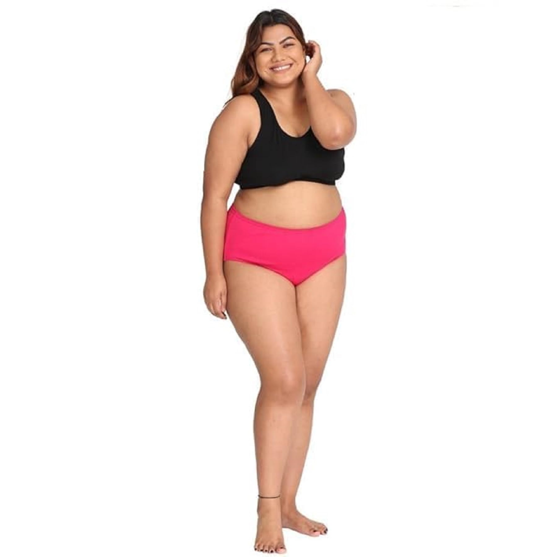 tejasvi fashion Plus Size Cotton Panty for Women High Waist Full Coverage Breathable Underwear Soft Stretch Comfortable Wear Innerwear for Curvy Ladies Seamless Feel Regular Fit Bottom (Pack of 2)-picture-16