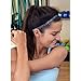 Sweaty Bands Womens Girls Headband - Non-Slip Velvet-Lined Sparkly Fitness Hairband - 2-Pack Viva Diva Black 1-Inch and Viva Diva Gunmetal 3/8-Inch