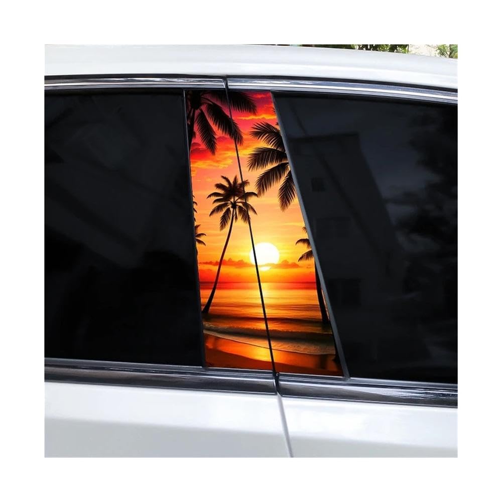 Bertdcx C 2Pcs Landscape Diy Ar Door Pillar Vinyl Stickers Auto Parts(C)