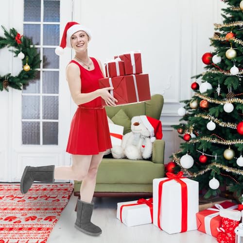 Winter Boots for Women, Classic Mid-Calf Snow Boots, Waterproof Warm Fur Lining Fashion Winter Boots for Women Girls Ladies Outdoor, Slip on & Comfortable, Anti-Slip, Size: 5-10 US 6