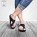 AEROTHOTIC Comfortable Flip Flops for Women with Arch Support Soft Padded Mesh Straps with Breathable Footbed Slip On Footwear Indoor Outdoor Travel Beach walking Sandals Women (Aster Black, Size 10)