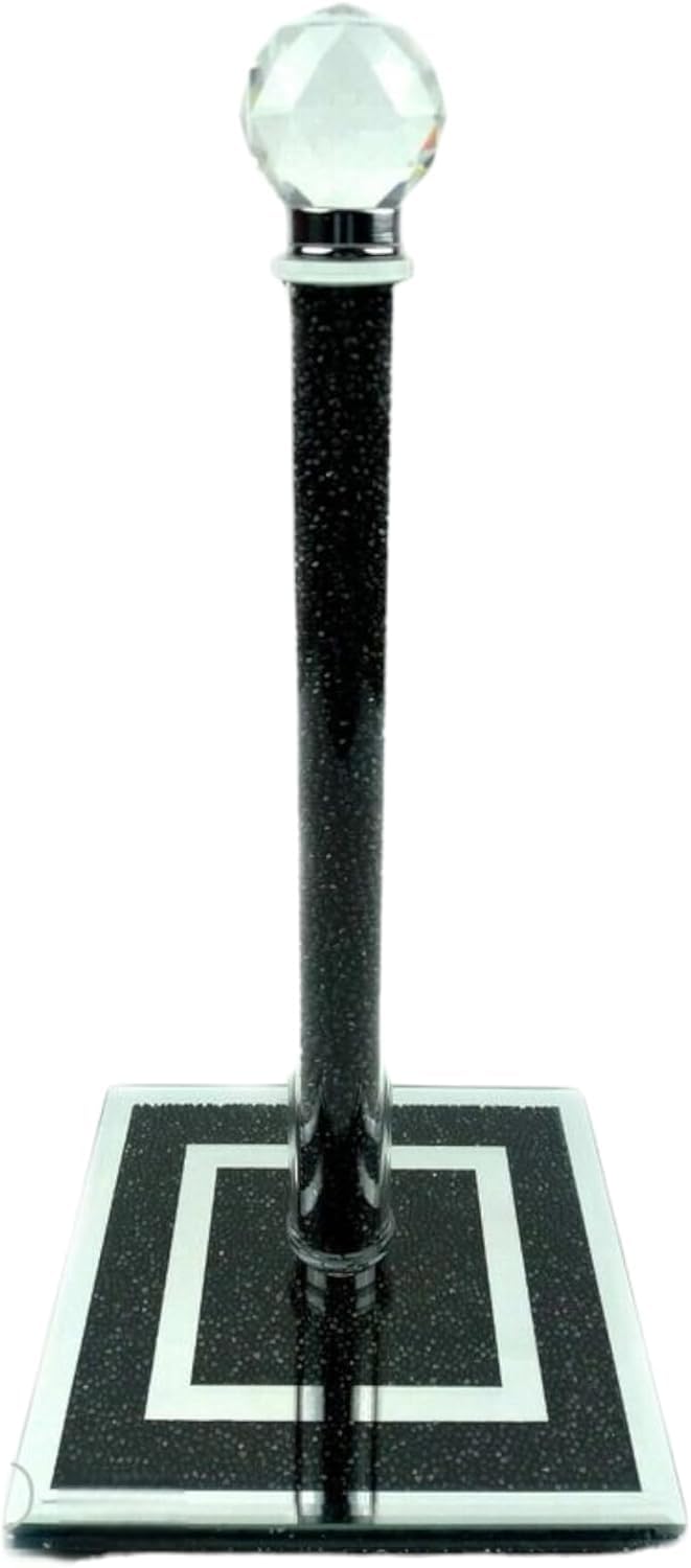Jayogla Black Crystal Crushed Diamond Kitchen Roll Holder 31Cm