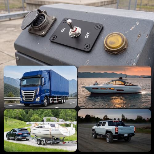 Image of RVBOATPAT Waterproof Toggle Switch 12V DC 30A Heavy Duty Pre-Wired SPST ON Off Toggle Switch with Mounting Panel for Car Marine Boat Automotive