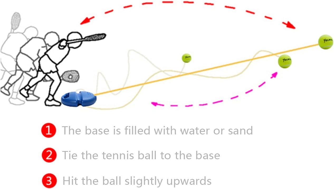 Adult Beginner Tennis Training Blue Equipment, Tennis Ball Trainer Rebounder Tennis Self Practice Ball on String for Outdoor
