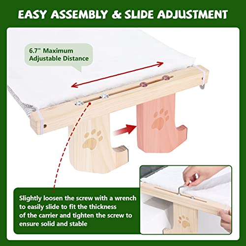 Spacnom Cat Sill Window Perch For Indoor Cats, Sturdy & Adjustable Cat Window Hammock With Two Removable Fabrics Mats, No Suction Cups Thickened Wooden Cat Bed For Windowsill And Bedside (Large) #TOP2