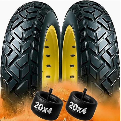 2-Pack 20x4.0 Folding Fat Bike Tires & Tubes – Heavy-Duty Puncture-Resistant All-Terrain Set for Fat Bikes, E-Bikes & Mountain Bikes