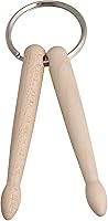 Vista 1 de BQLZR Llavero de madera natural de 3.543 in, 2 baquetas de percusión, llavero de cadena, Madera natural