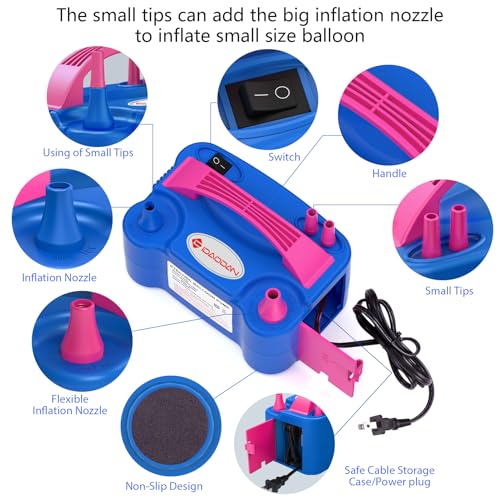 Image of IDAODAN Electric Balloon Pump, Portable Electric Balloon Blower Machine Inflator Air Pump for Party Decorations