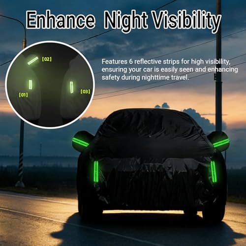 Image of Heavy Duty Car Cover Fit for Chevrolet Chevy Camaro 1982-2025 | All Weather Outdoor Cover with Door Zipper for Sun, Rain, Dust, Snow & UV Protection, Black