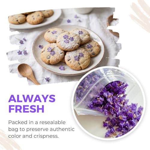 Flores comestibles secas Olvídame 10g para decoración miniatura 4