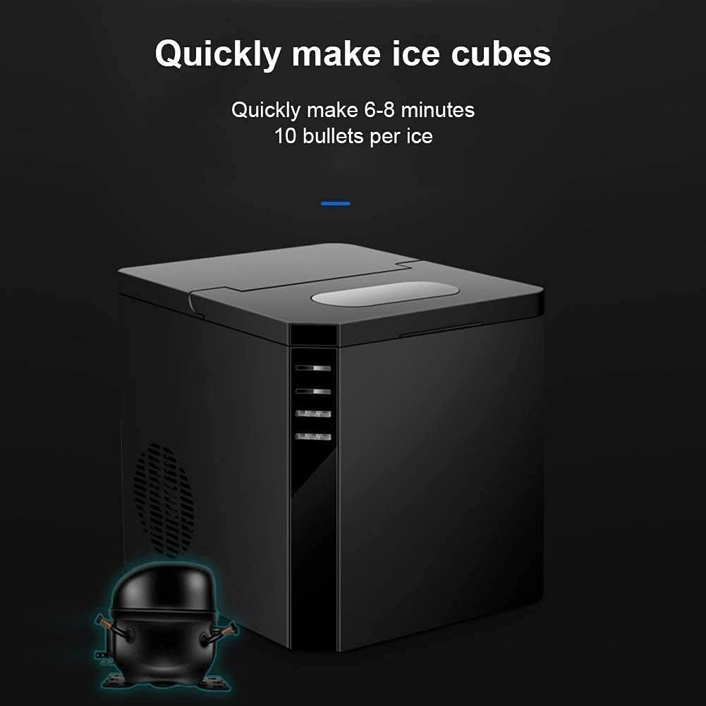 Ice Maker Machine, Counter Top Electric Ice Machine, Silent Easy Operation, 18Kg Ice in 24 s, 2.2 L Tank, with Compressor