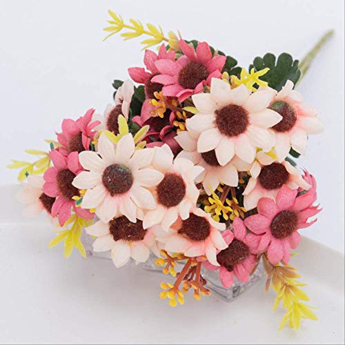 XFLOWR Plástico Flores Artificiales Otoño Pequeña Flor Artesanal Seda Flores Falsas para Decoraciones Boda en casa Arreglo de balcón Suministros 1pc Rosa