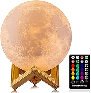 Moon Lamp, LOGROTATE 16 Colors LED Night Light 3D Printing Moon Light with Stand & Remote/Touch Control and USB Rechargeable, Moon Light Lamps for kids friends Lover Birthday Gifts (Diameter 4.8 INCH)