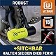 Urban UR59 Bremsscheibenschloss Mini Bügelschloss Motorrad Fahrrad Roller E Scooter Schloss, 14mm, Universal Motorradschloss Fahrradschloss, Schwarz/Gelb