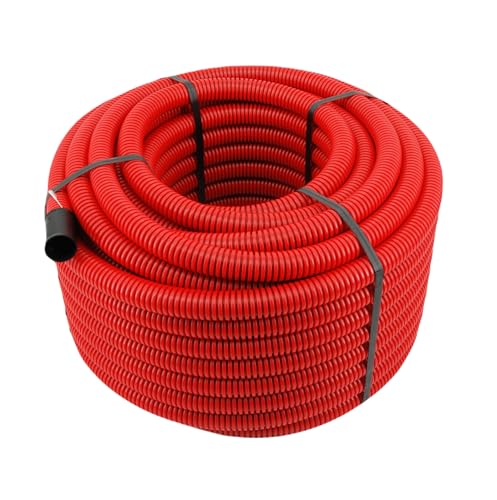 Unterirdisches Wellrohr M32 mm | Leerrohr Elektrorohr Erdwellrohr Rot | 5m 10m 25m 50m (10 METER)