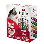 Nulo Freestyle Grain-Free Perfect Purees Premium Wet Cat Treats, Squeezable Meal Topper for Felines, High Moisture Content to Support Cat Hydration, 0.5 Ounce, Variety Pack