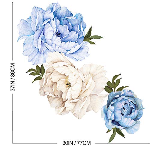Vinilo decorativo floral azul para pared 77x86 cm miniatura 2