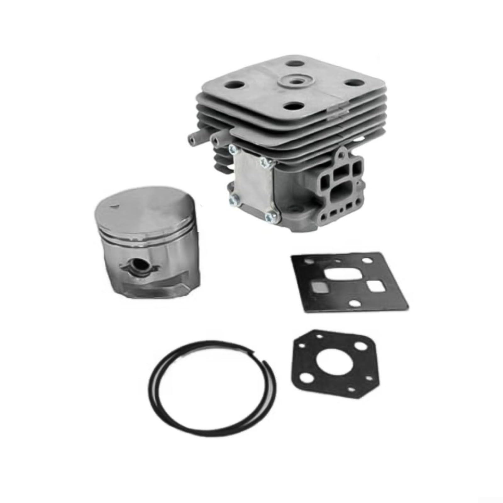 Zestaw cylindrów do kosiarki do kosiarki kompatybilny z 253R 253RB 253RJ 553RS 553RBX, zestaw tłoka o wysokiej wytrzymałości z pierścieniami i klipsami dla optymalnej wydajności cięcia, 7-częściowy