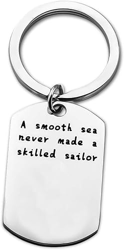 ENSIANTH Sailors Gift A Smooth Sea Never Made A Skilled Sailor Keychain Anchor Jewelry for Sailing Enthusiast