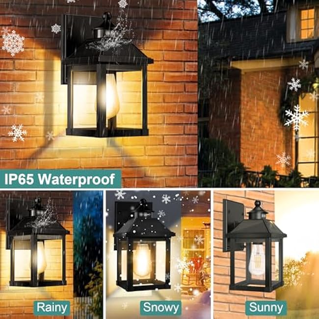 Solar Porch Lights Solar Sconce Lights Wall Light 5.8 * 5.8 * 11.8in