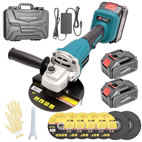 Cordless Angle Grinder Tool, Power Angle Grinders with 2 * 4.0ah Battery, 8500 RPM Brushless Power Motor 4-1/2-Inch To 5-Inch Electric Grinder Tool Set for Cutting, Grinding, Polishing