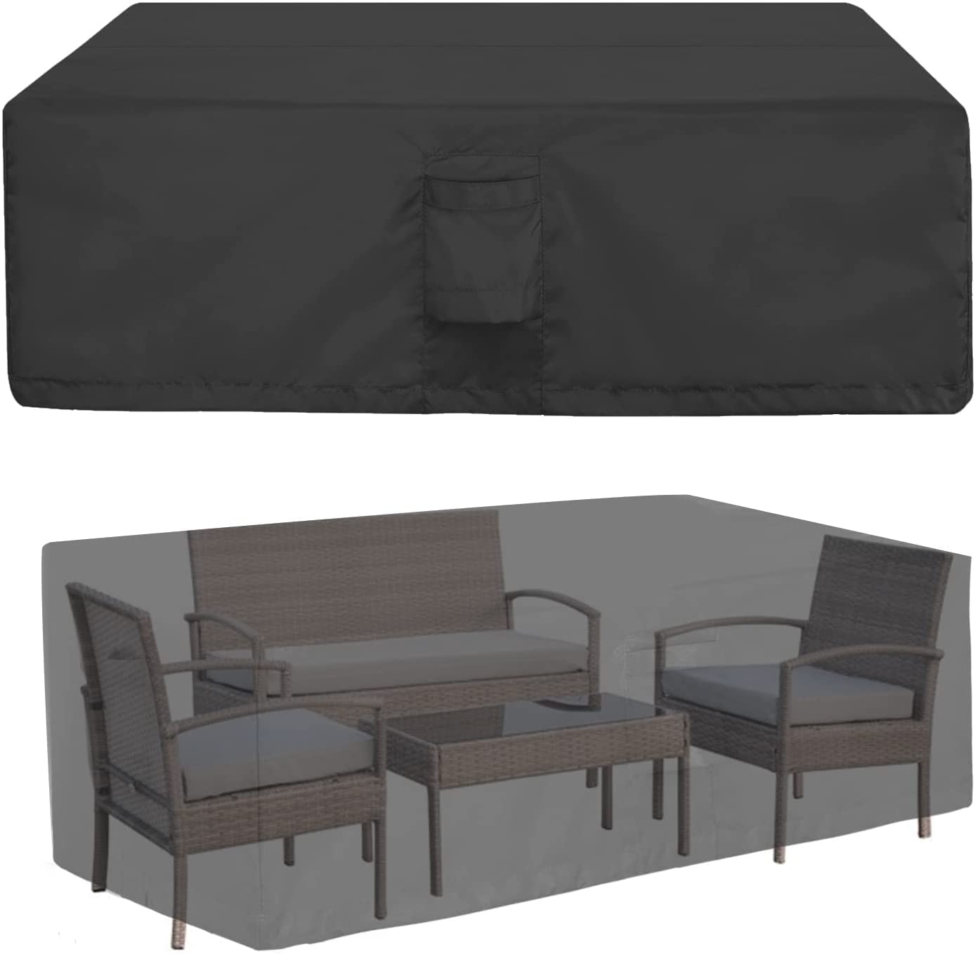 Patio Furniture Set Cover Outdoor Sectional Sofa Set Covers Outdoor Table and Chair Set Covers Water Resistant Extra Large 85 Inch L x 51 Inch W x 29 Inch H
