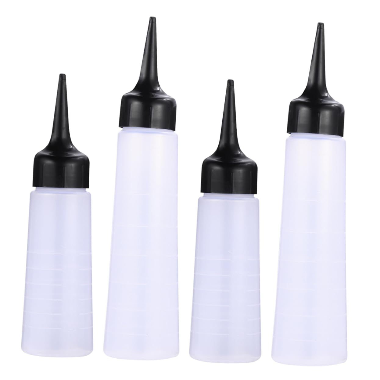 MUSISALY 4pcs Wide Mouth Applicator Bottle for Hair Coloring Shampoo Refillable Mist Bottle Set Salon Hair Dye Containers