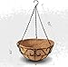 THIKDIKAKT 2 Pack Metal Hanging Planter Basket with Coco Coir Liner Chain Round for Garden Decoration Porch Indoor Outdoor (S Shape)