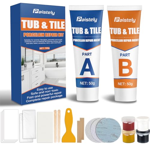 Porcelain Repair Kit, Waterproof Fiberglass Tub Repair Kits, Strong Tile