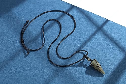 Image of XIANNVXI Healing Crystal Necklace for Men Jewelry Gift | Adjustable Black Rope Natural Gemstone Pendant