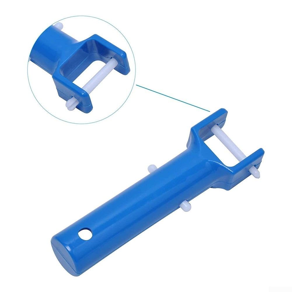Kit de remplacement poignée aspirateur piscine clip papillon longue broche fixation sûre bâtons télescopiques plastique bleu 2 poignées 4 clips en V