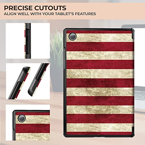 Image of Robustrion Smart Trifold Hard Back Flip Stand Case Cover for Samsung Galaxy Tab A8 10.5 inch [SM-X200 /X205 /X207] 2022 - Flag