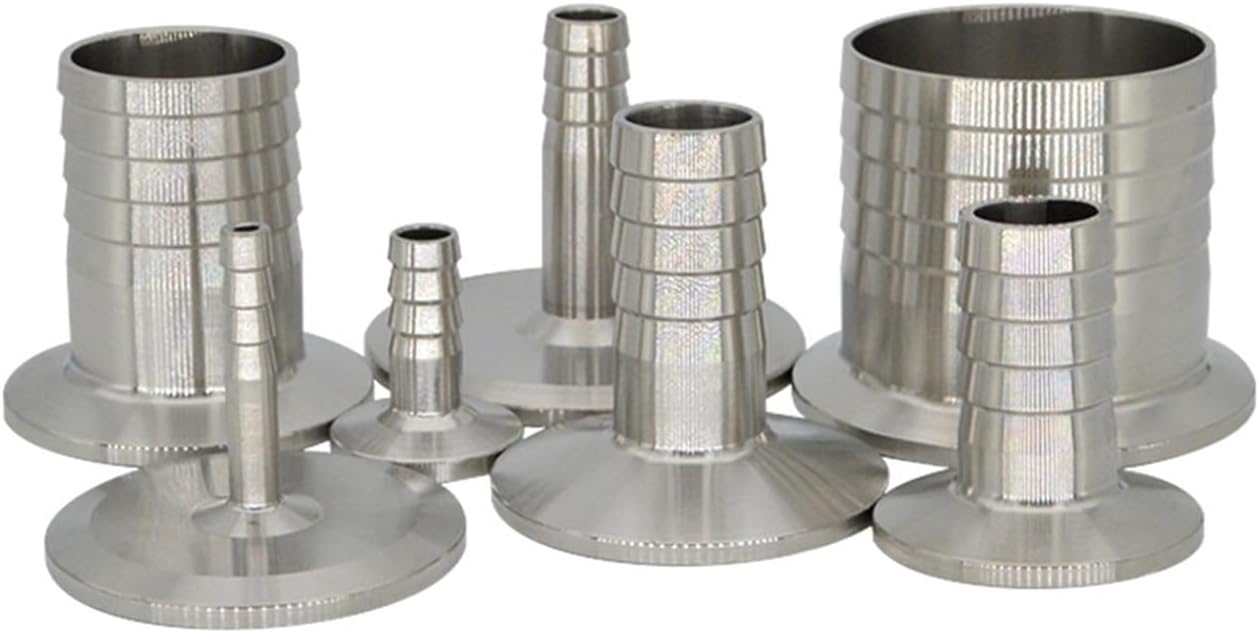 1Pcs Tri Clamp to 14mm 16mm 19mm 25mm Hose Barbed Adapter 304 Stainless Steel Hose Pipe Fitting Home Brewing(25mm-64)