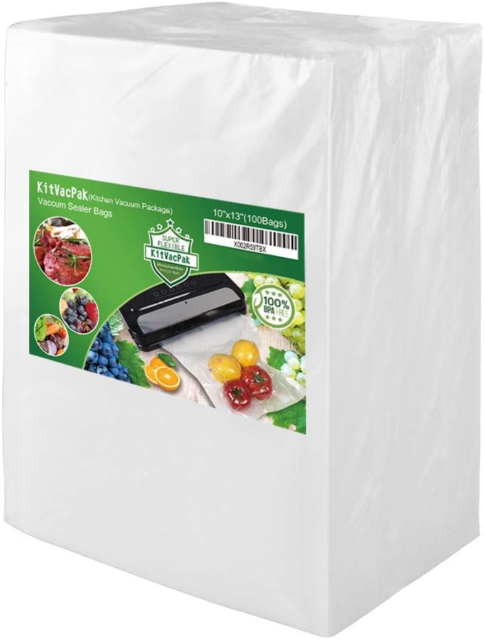 100 Quart 10X13 Vacuum Food Sealer Bags with BPA Free and Heavy Duty,Commercial Grade Vacuum Sealer Freezer Bags Compatible with Any Type Vacuum Sealer