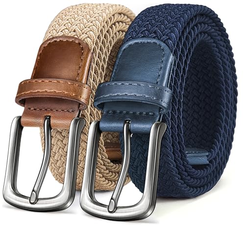 Image of KEMISANT Men's Golf Belt Nulti-pack, Braided Woven Stretch Belt for Gift Men Casual Jeans Sports Work 1 3 /8 inch