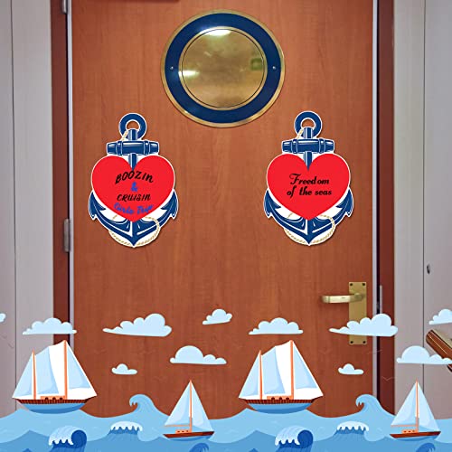 Imanes Magnéticos de Ancla con Corazón Rojo para Puerta de Crucero miniatura 3