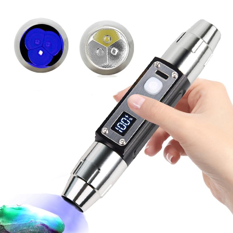 WONDSUNSON Longwave & Midwave & Shortwave UV Light Flashlight 254nm 310nm 365nm Minerals Phosphor Detector UVA UVB UVC Blacklight Jade Detection White LED Torch Lamp